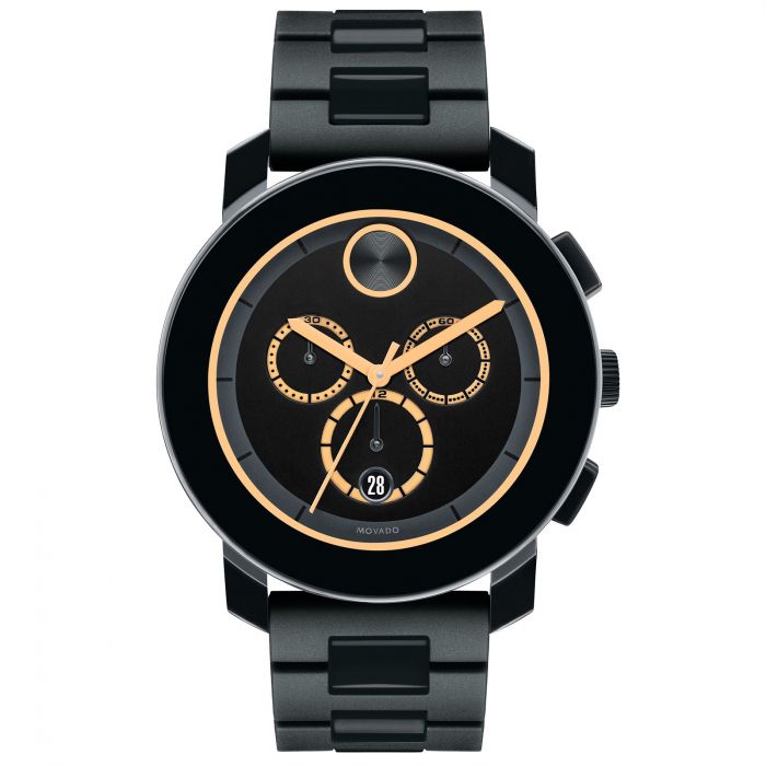 Movado Bold Chronograph Black Dial Swiss Quartz Men's Watch 3600275