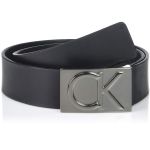 Calvin Klein Flat Strap Smooth Gunmetal Matte Leather Men's Belt 75452-BLK 38mm