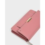 Charles & Keith Chain Pink Push-lock Women's Wallet CK6-10840159