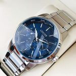 Citizen Corso Multi Function Eco-Drive Mặt Tròn Màu Xanh Dây Kim Loại Màu Bạc Lịch Ngày Thứ BU2010-57L