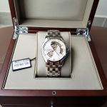 Hamilton Jazzmaster Automatic Open Heart Mặt Tròn Dây Kim Loại Màu Bạc H32565155