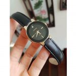 Armitron Diamond Accented Black Leather Strap Women's Watch 75/5410BKGPBK