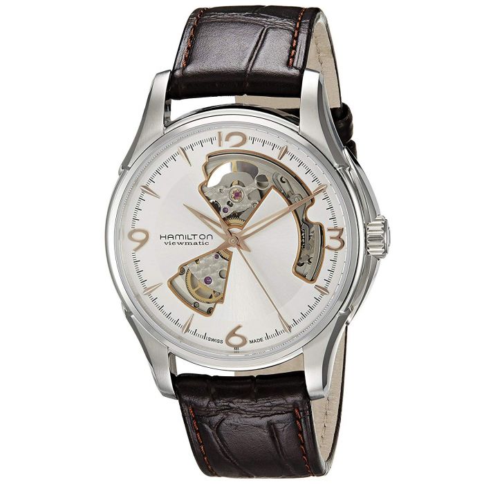 Hamilton Jazzmaster Open Heart Automatic Mặt Tròn Màu Trắng Dây Da Màu Nâu H32565555