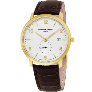 Frederique Constant Slim Line Date Brown Leather Men's Watch FC-245VA5S5