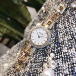 Bulova Crystal Mother of Pearl Gold Tone Women's Watch 98L213