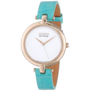 Citizen Silhouette Blue Leather Eco - Drive Women's Watch EM0253-20A