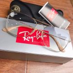 Ray-ban Gradient Dáng Vuông Lens Xanh Gọng Kim Loại Màu Vàng RB3603 001/19 56