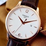 Tissot Tradition Rose Gold PVD Brown Leather Men's Watch T063.610.36.037.00