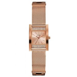 Guess Crystallized Mesh Band Rectangular Women's Watch U0127L3