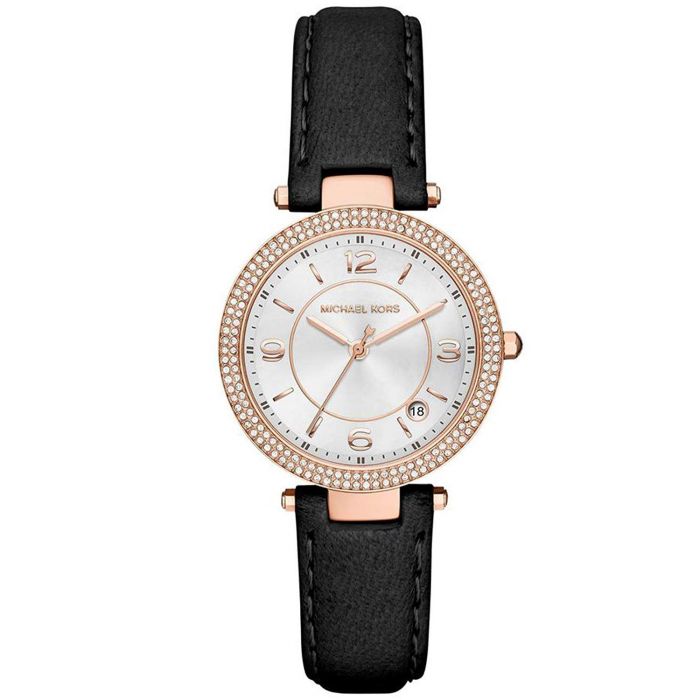 Michael Kors Mini Parker Black Leather Women's Watch MK2462