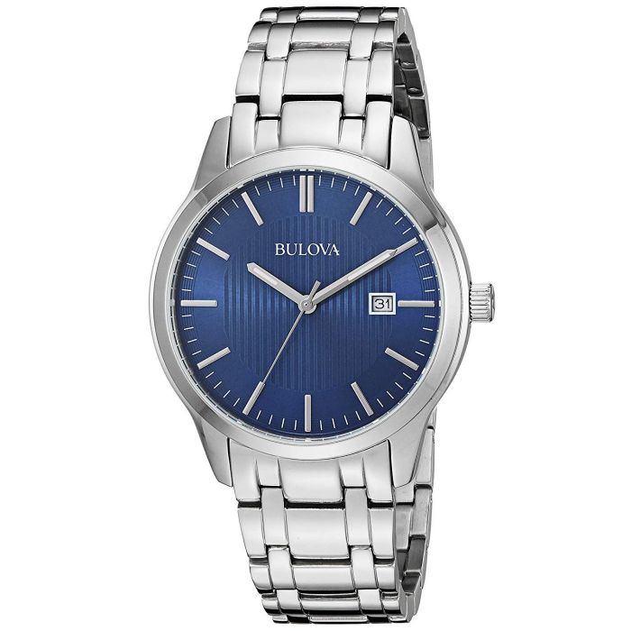 Bulova Stainless Steel Blue Dial Men's Watch 96B222