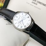 Frederique Constant Classics Silver Dial Black Leather Strap Day Date Swiss Quartz Men's Watch FC-259WR5B6