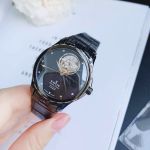 Edox Grand Ocean Open Heart Mặt Tròn Dây Da Màu Đen Automatic 85012 357N NIN