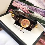 Gucci Champage Mặt Tròn Màu Vàng Khung Chữ Nhật Dây Plexiglass YA143509