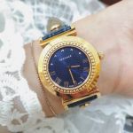 Versace Vanity Gold Blue Leather Women's Watch P5Q80D282S282