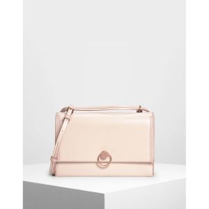 Charles & Keith Classic Shoulder Light Pink Bag CK2-20780763