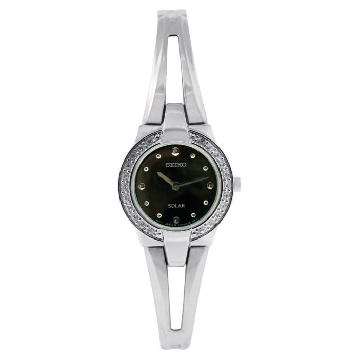 Seiko Black Dial Solar Bracelet Women's Watch SUP051