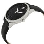 Movado 1881 Automatic Mặt Tròn Dây Da Màu Đen Lịch Ngày 0607019