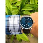 Armitron Croco-Grain Day Date Function Brown Leather Men's Watch 20/5048NVSVBN