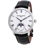 Frederique Constant Slim Line Moonphase Automatic Mặt Tròn Màu Trắng Dây Da Màu Đen FC-705WR4S6