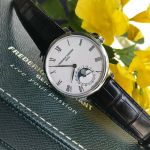 Frederique Constant Slim Line Moonphase Automatic Mặt Tròn Màu Trắng Dây Da Màu Đen FC-705WR4S6