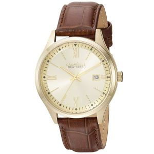 Caravelle New York Brown Leather Casual Men's Watch 44B109