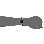 Anne Klein Swarovski Crystal Accented Gold Tone and Black Bangle Women's Watch AK/2216BKGB
