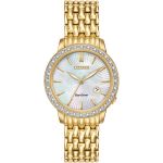 Citizen Eco-Drive Silhouette Diamond Gold Analog with Date Women's Watch EW2282-52D