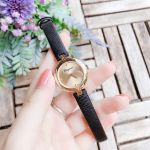 Salvatore Ferragamo Miniature Mặt Tròn Màu Vàng Dây Da Màu Đen FAT020017