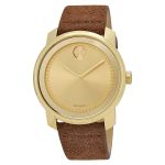 Movado Bold Sunray Mặt Tròn Màu Vàng Dây Da Màu Nâu 3600449