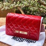 Moschino Quilted Crossbody Màu Đỏ Size 23