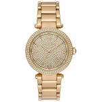 Michael Kors Parker Mặt Tròn Đính Đá Dây Kim Loại Màu Vàng Lịch Ngày MK6510