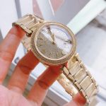 Michael Kors Parker Mặt Tròn Đính Đá Dây Kim Loại Màu Vàng Lịch Ngày MK6510