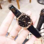 Citizen LTR Eco-Drive Mặt Tròn Viền Vàng Hồng Dây Da Màu Đen EM0688-01E