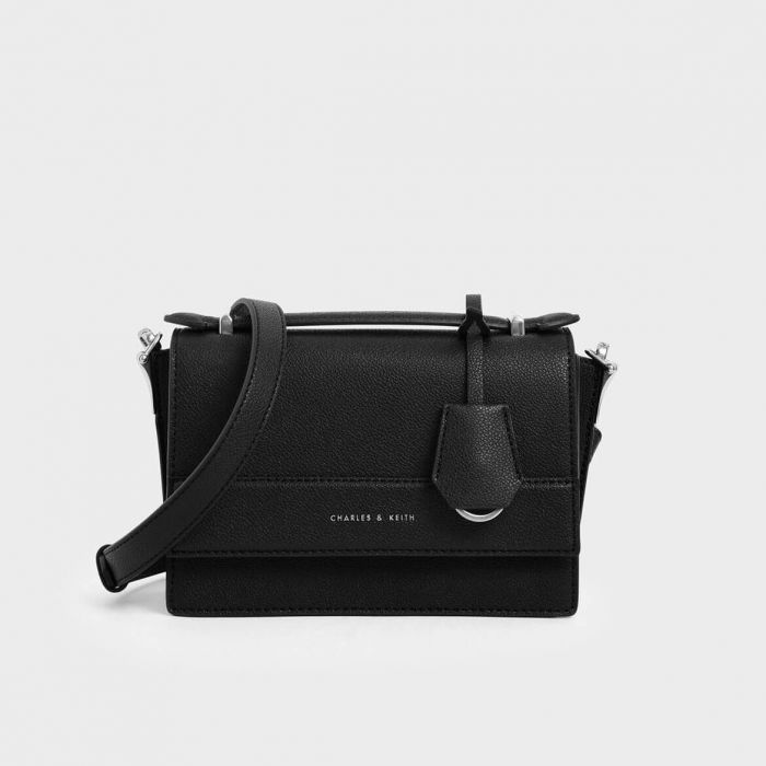 Charles & Keith Front Handle Màu Đen CK2-51190005-2