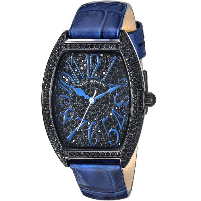 Christian Van Sant Elegant Mặt Chữ Nhật Đính Đá Dây Da Màu Christian Van Sant Elegant Mặt Chữ Nhật Đính Đá Dây Da Màu