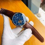 Fossil Townsman Automatic Mặt Tròn Màu Xanh Dây Da Màu Nâu ME3110