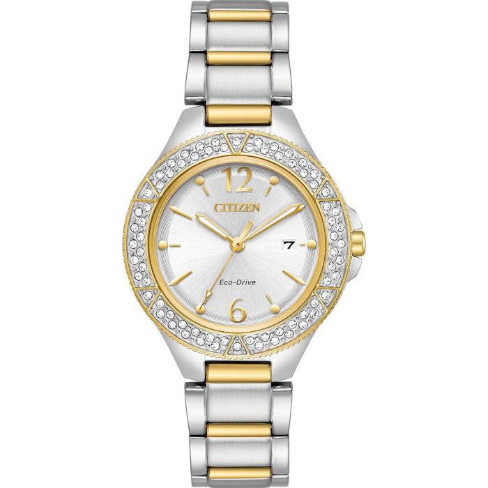 Citizen Silhouette Crystal Demi Mặt Tròn Dây Kim Loại Lịch Ngày FE1164-53A