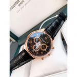 Frederique Constant Classics Mặt Tròn Viền Vàng Hồng Dây Da Màu Đen Lịch Ngày FC-292MBG5B4