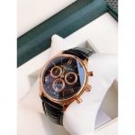 Frederique Constant Classics Mặt Tròn Viền Vàng Hồng Dây Da Màu Đen Lịch Ngày FC-292MBG5B4
