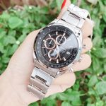 Seiko Chronograph Mặt Tròn Màu Đen Dây Kim Loại Màu Bạc Lịch Ngày SSB199P1