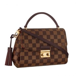 Louis Vuitton Croisette Damier Ebene Màu Nâu Lòng Đỏ Xách Tay Đeo Vai N53000