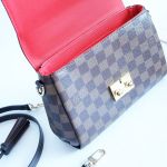 Louis Vuitton Croisette Damier Ebene Màu Nâu Lòng Đỏ Xách Tay Đeo Vai N53000