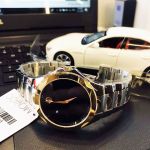 Movado Luno Sport Demi Vàng Mặt Tròn Màu Đen Dây Kim Loại 0606906