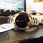 Movado Luno Sport Demi Vàng Mặt Tròn Màu Đen Dây Kim Loại 0606906