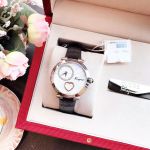 Salvatore Ferragamo Cuore Diamond Mặt Tròn Màu Bạc Dây Da Màu Đen FE2020016