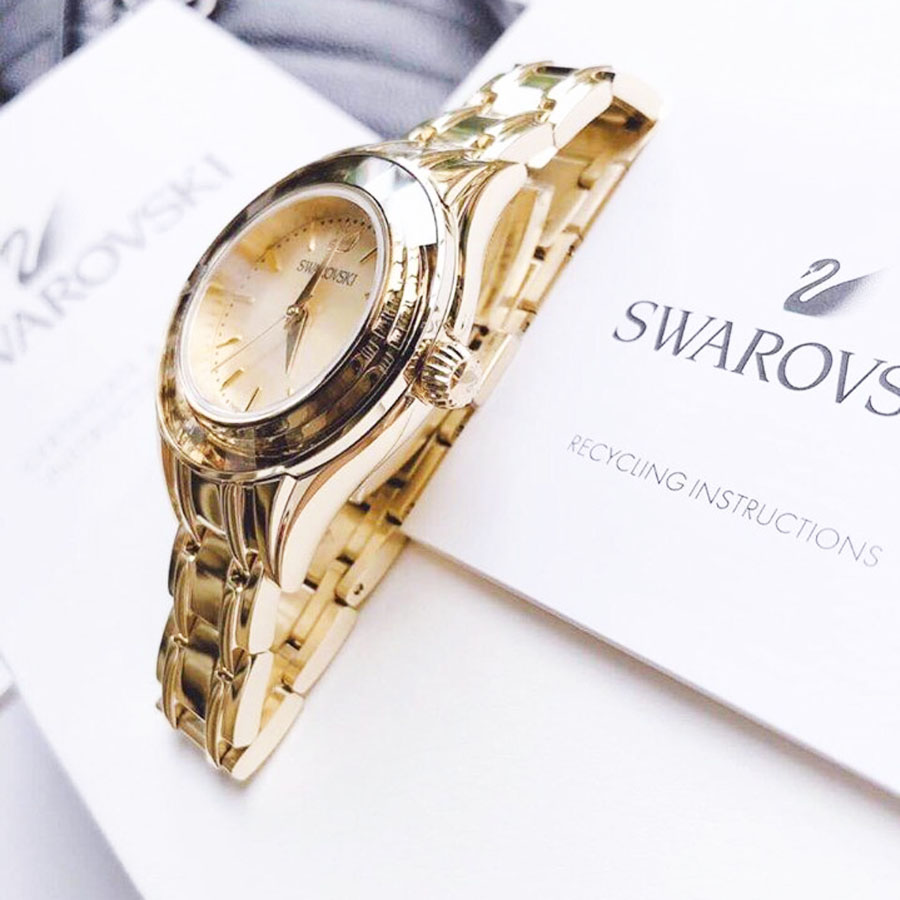 Swarovski Alegria Mặt Tròn Dây Kim Loại Màu Vàng 5188840 xách tay chính  hãng giá rẻ bảo hành dài - Đồng hồ nữ - Senmix