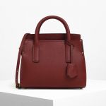 Charles & Keith Tuck-In Flap Structured Xách Tay Màu Đỏ Mận CK2-30270316-1