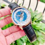 Montblanc Heritage Spirit Orbis Terrarum Automatic Mặt Tròn Viền Vàng Hồng Dây Da Màu Đen 112307