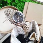 Citizen L Sunrise Solitare Diamond Mặt Tròn Màu Đen Dây Kim Loại Màu Bạc EW5520-50E